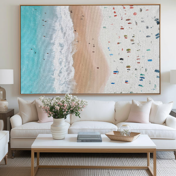 large scale seascape wall art modern coastal artwork ocean acrylic painting 