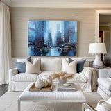 Abstract City Canvas Art Architecture Painting Modern Cityscape Art