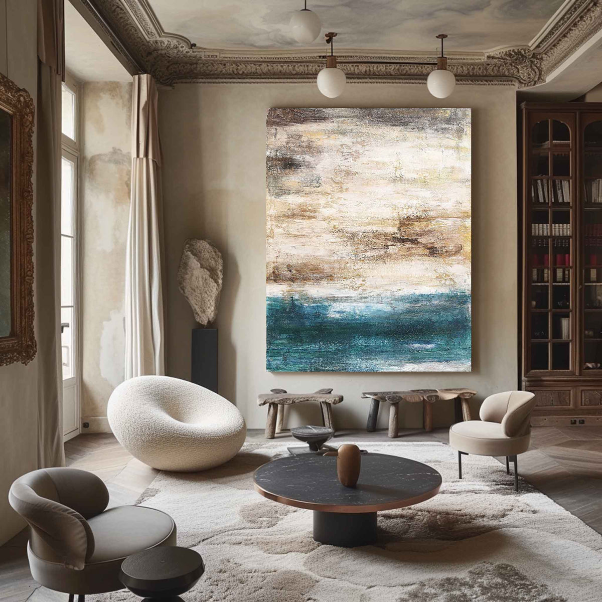 Acrylic Abstract Beach Painting On Canvas Extra LargeAcrylic Seascape Paintings Large Vertica Wall Art