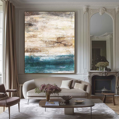 Acrylic Abstract Beach Painting On Canvas Extra LargeAcrylic Seascape Paintings Large Vertica Wall Art