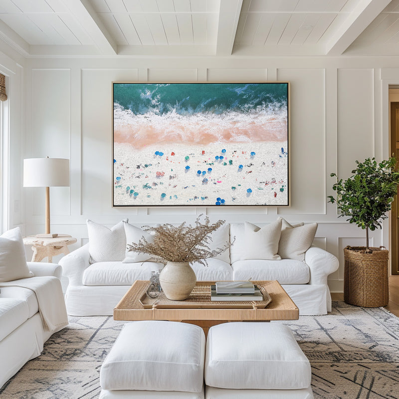 Large Abstract Coastal Canvs Acrylic Seascape Paintings Modern Landscape Wall Art Abstract Painting