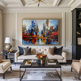 Urban Painting Large Abstract Cityscape Art City Big Abstract Painting