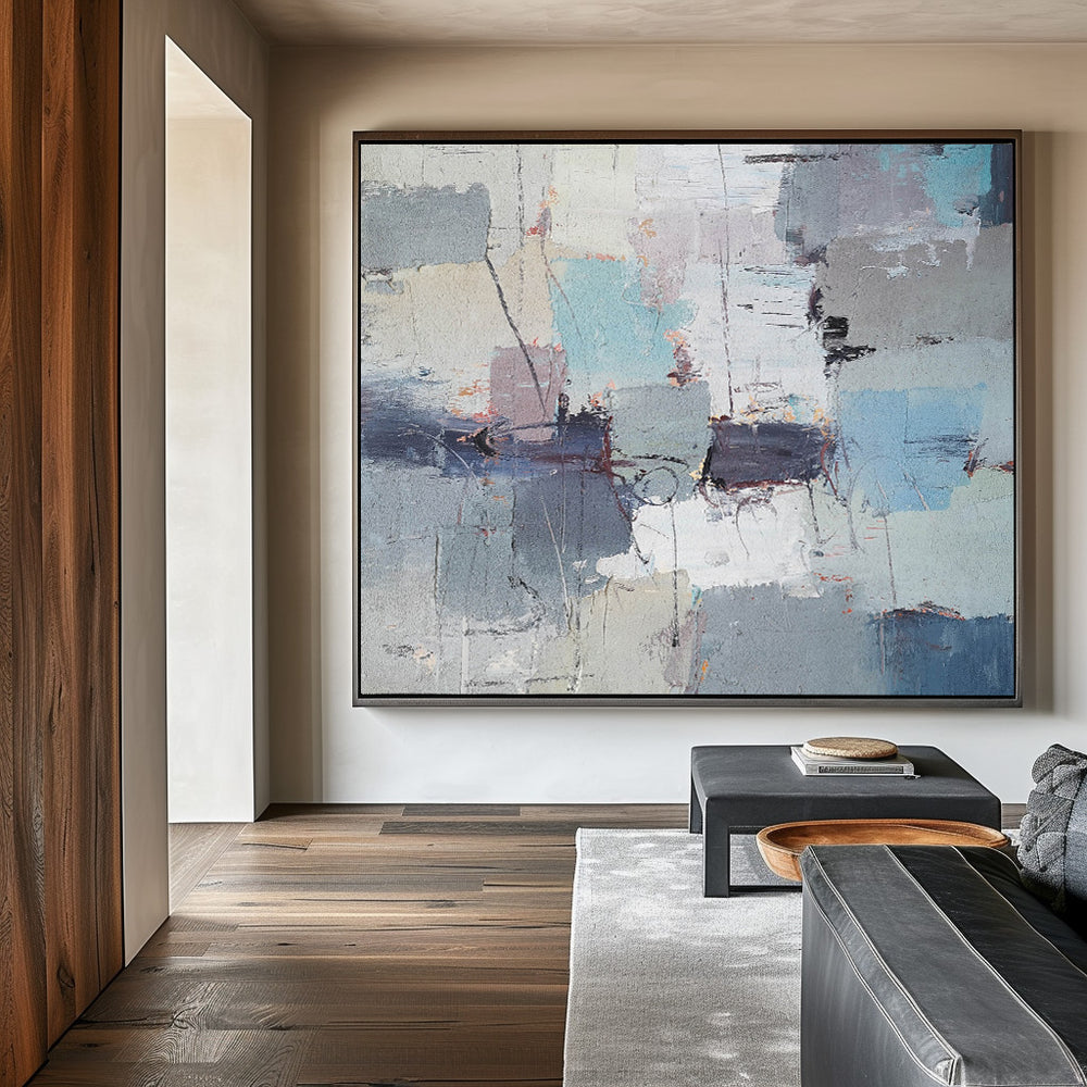 Large Abstract Coastal Canvs Acrylic Seascape Paintings Textured Abstract Painting 