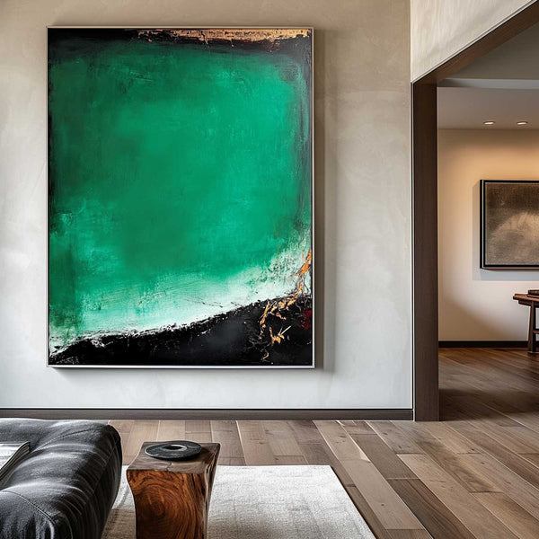 Large Green Wall Art Large Framed Green Bauhaus Wall Art Painting Green Vertical Painting