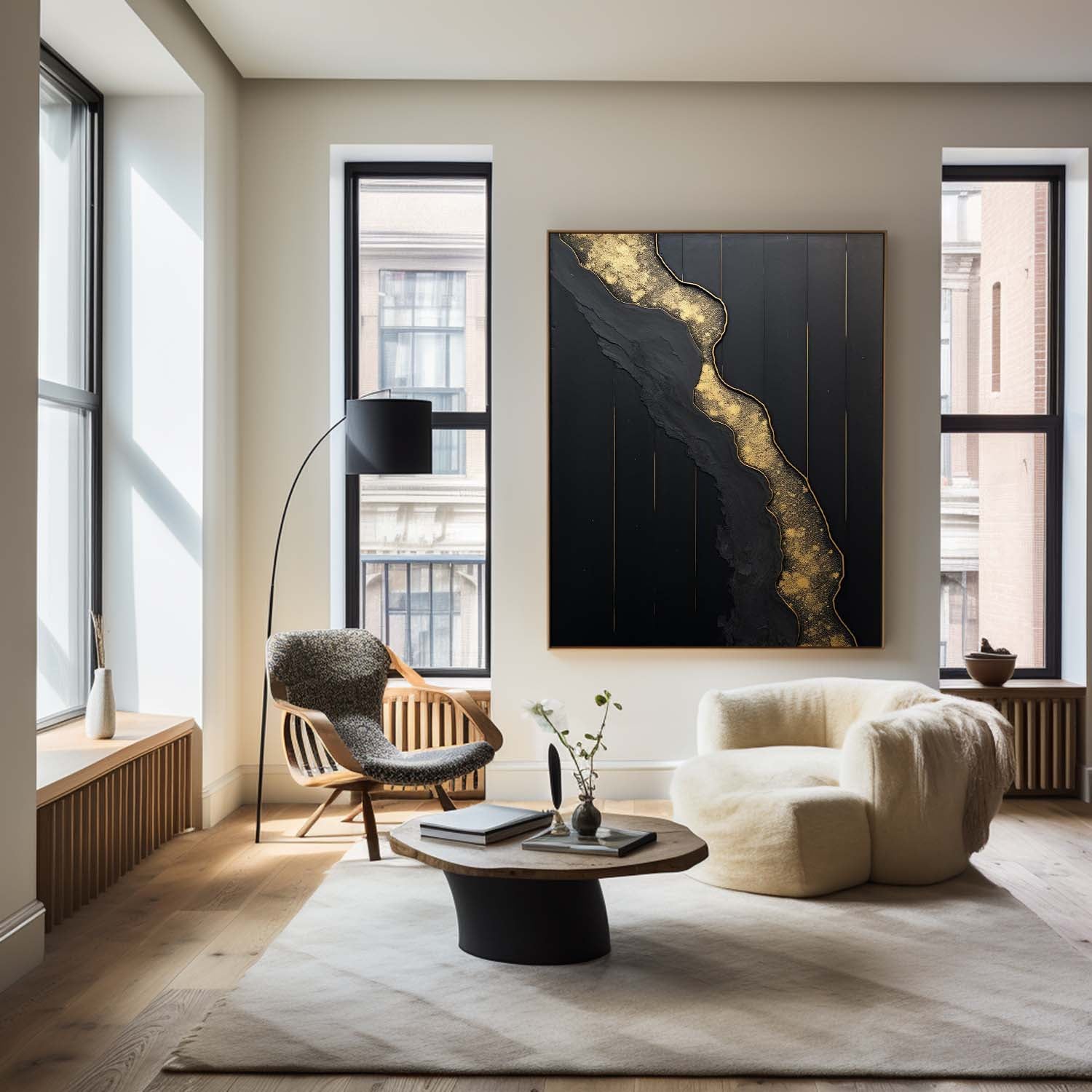 Abstract Black And Gold Painting Large Black Wall Art Abstract Wall Art For Living Room