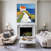 Modern Countryside Textured Canvas Art Large Countryside View Painting Landscape Painting For Sale