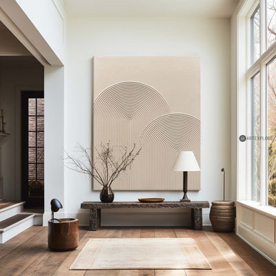 Modern 3d Beige Textured Painting Abstract Wall Art Monochromatic Art Minimalist Beige Artwork Wall Art  Minimalist Apartment Decor