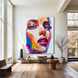 Abstract Oil Painting Colorful Women Portrait Painting Custom Canvas Paintings Large Wall Paintings For Livingroom
