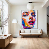 Abstract Oil Painting Colorful Women Portrait Painting Custom Canvas Paintings Large Wall Paintings For Livingroom