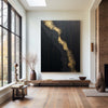 Abstract Black And Gold Painting Large Black Wall Art Abstract Wall Art For Living Room