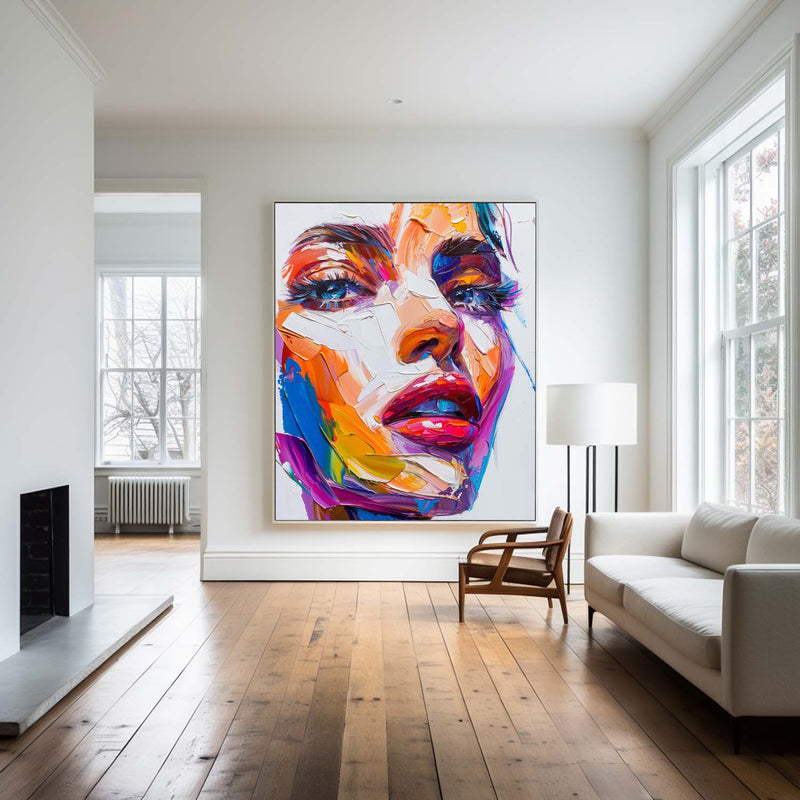 Abstract Oil Painting Colorful Women Portrait Painting Custom Canvas Paintings Large Wall Paintings For Livingroom