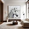 Large White Horse Portrait Wall Art Horse Oil Canvas Art Extra Large White Horse Wall Art For Sale