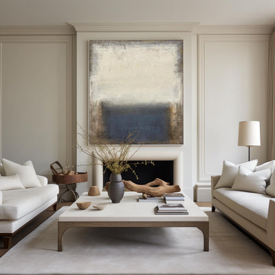 Brown Minimalist Acrylic Painting On Canvas Extra Large Beige Minimal Canvas Art Minimalist Wall Art