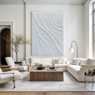 3D White Plaster Wall Art Textured Art White Plaster Wall Art White Abstract Minimalist Painting