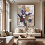 Abstract Acrylic Art Oversized Canvas Art Artwork For Large Walls Brown Gold