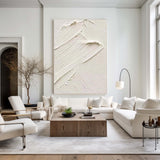 Wabi-Sabi White wall art White 3D wall art White textured wall art Large White Abstract Painting White Minimalist Painting