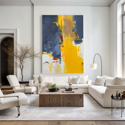 Orange Abstract Painting Large Modern Wall Art Yellow Abstract Art 