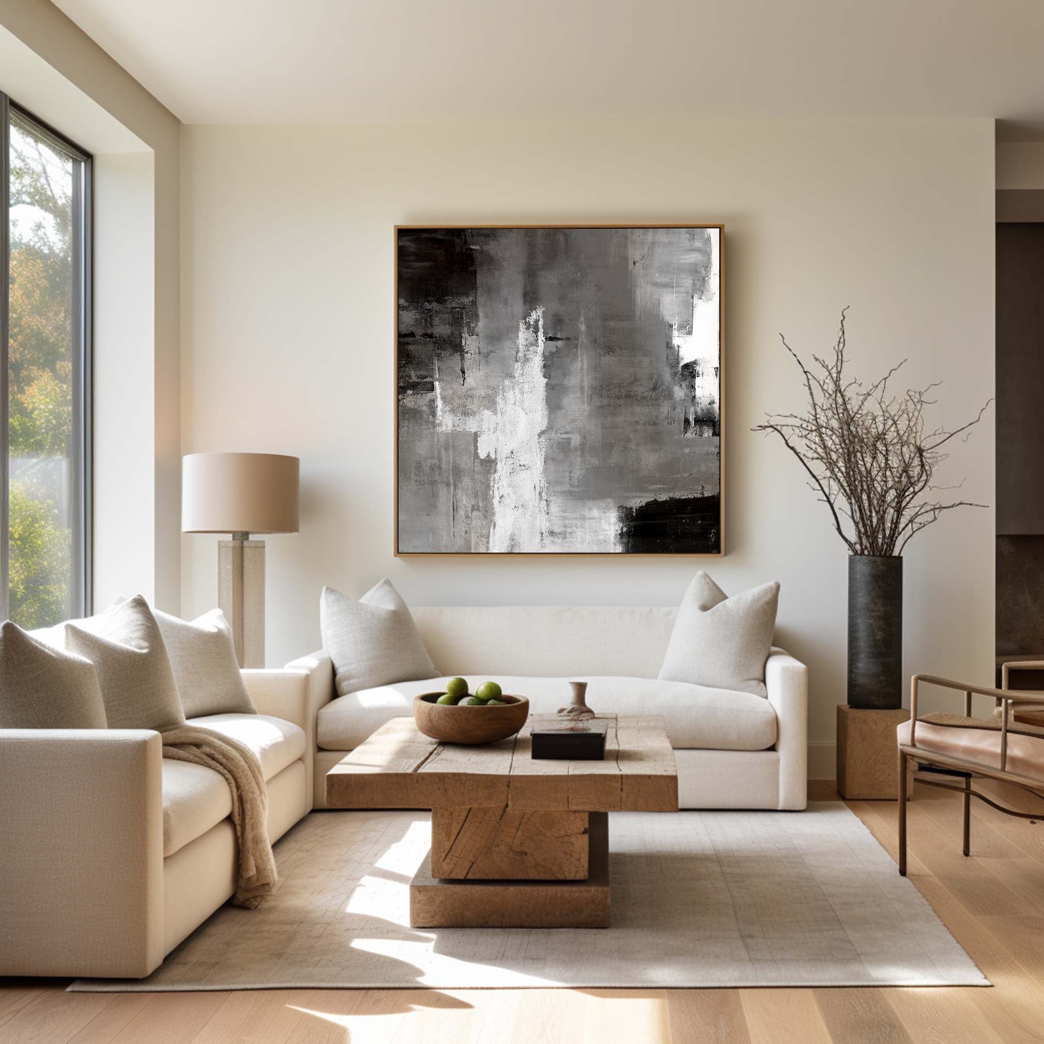 Black White And Grey Wall Art Large grey canvas painting Custom Wall Canvas