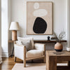 Large Plaster Art On Canvas Beige Abstract Painting White Minimalist Geometric Painting Black And White Cool Modern Abstract Minimalist Painting