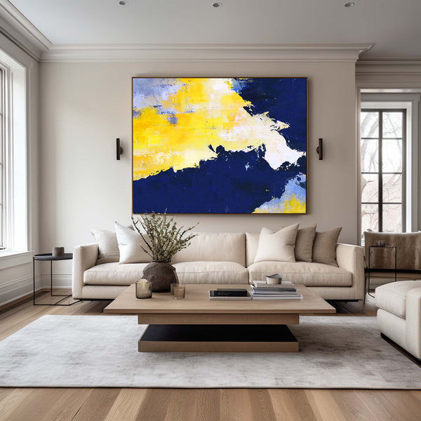 Bright Abstract Painting Blue And Yellow Abstract Art Acrylic On Canvas