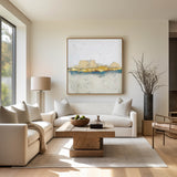 White And Gold Wall Art Square Modern Landscape Painting