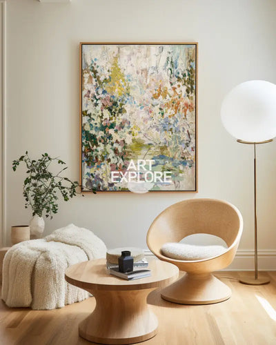 Abstract Floral Landscape Wall Art | Handmade Vertical Painting | ArtExplore