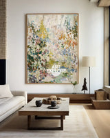 Vertical Garden Bloom Oil Painting | Large Textured Canvas | ArtExplore