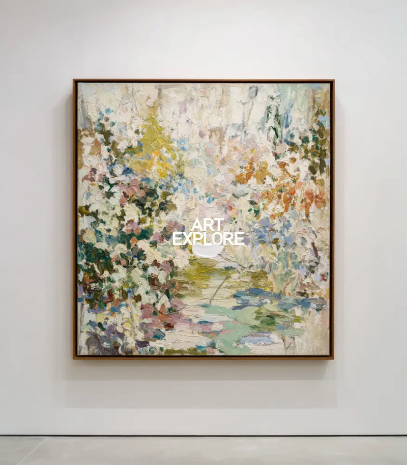 Soft Pastel Floral Wall Art | Handmade Vertical Oil on Canvas | ArtExplore