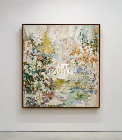 Soft Pastel Floral Wall Art | Handmade Vertical Oil on Canvas | ArtExplore