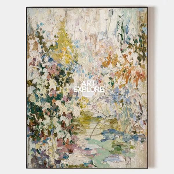 Spring Floral Landscape Oil Painting | Handmade Textured Wall Art | ArtExplore