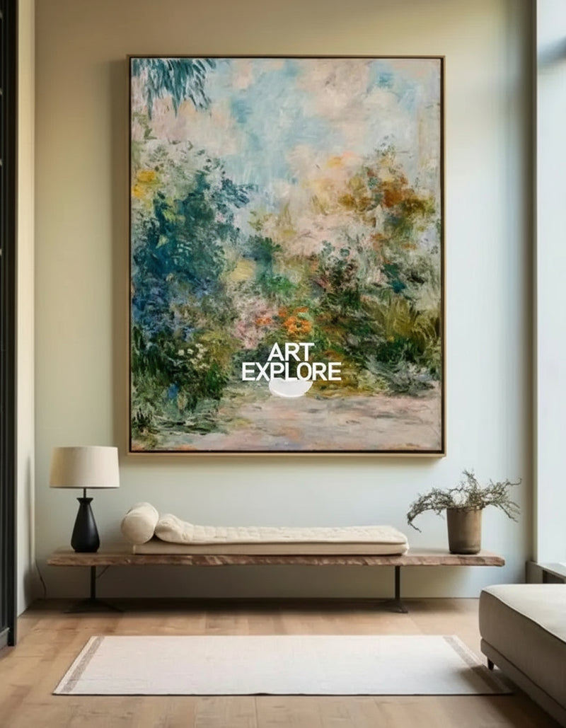 Large Textured Flower Oil Painting | Modern Vertical Canvas Wall Art | ArtExplore