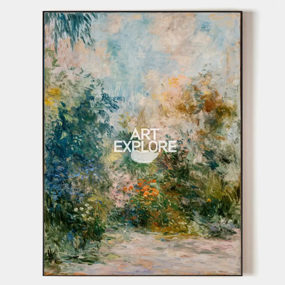 Spring Floral Landscape Oil Painting | Handmade Vertical Wall Art | ArtExplore