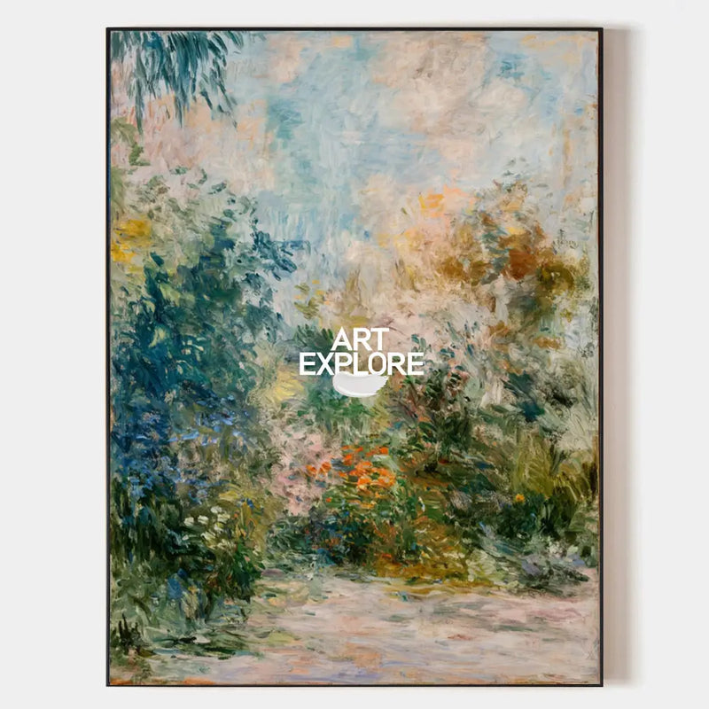 Spring Floral Landscape Oil Painting | Handmade Vertical Wall Art | ArtExplore