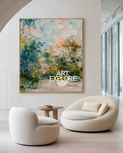 Vertical Garden Impressionist Painting | Textured Floral Canvas | ArtExplore