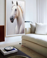 Modern White Horse Painting White Wild Horse Wall Art White Horse Canvas Artworks