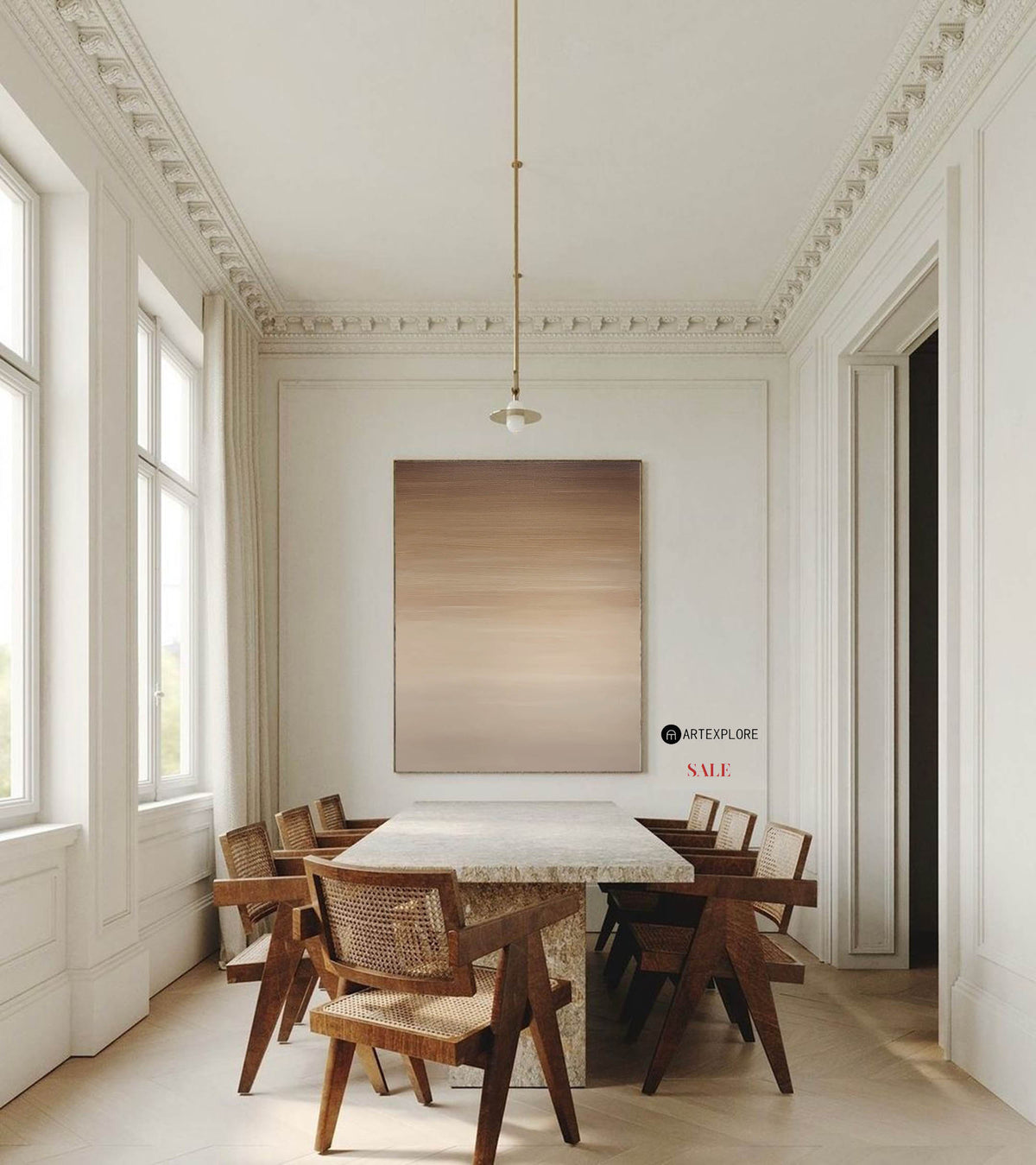 Brown Wabi-sabi Minimalist Painting Brown Abstract Painting Minimalist Abstract Wall Art