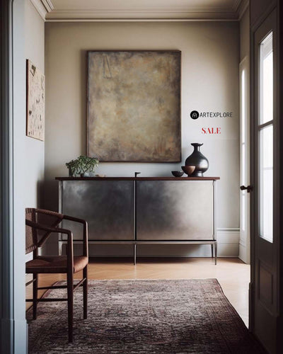 Brown Wabi-sabi Painting Minimalist Painting Brown Abstract Painting Brown Minimalist Abstract Art