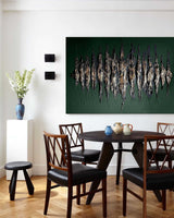 Green And Gold Abstract Painting Plaster Canvas Wall Art Modern Abstract Art Canvas Wall Art 