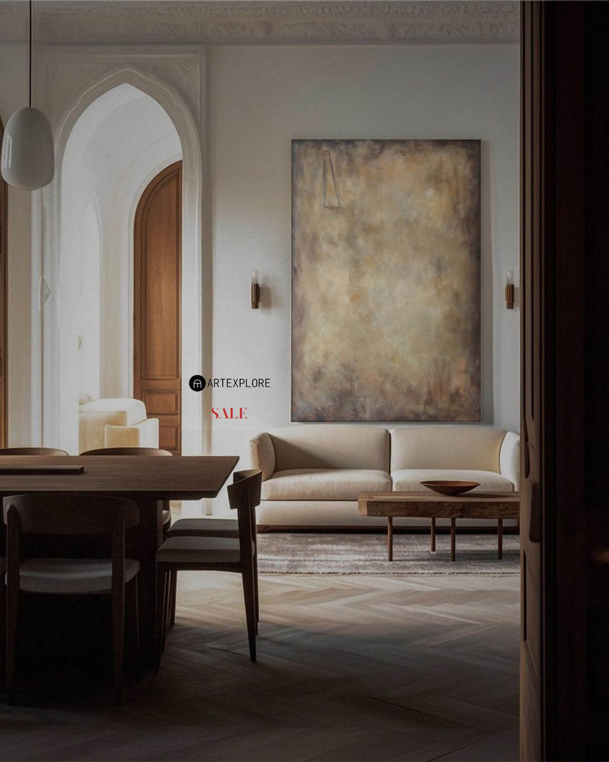 Brown Wabi-sabi Painting Minimalist Painting Brown Abstract Painting Brown Minimalist Abstract Art