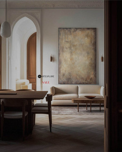 Brown Wabi-sabi Painting Minimalist Painting Brown Abstract Painting Brown Minimalist Abstract Art