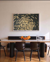 Black And Gold Minimalist Painting Modern Abstract Art Large Canvas Wall Art Horizontal Art 