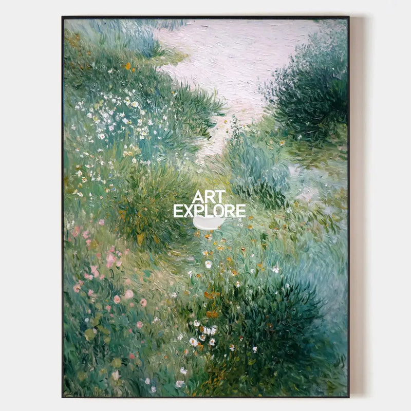 Vertical Garden Landscape Oil Painting | Handmade Green Wall Art | ArtExplore