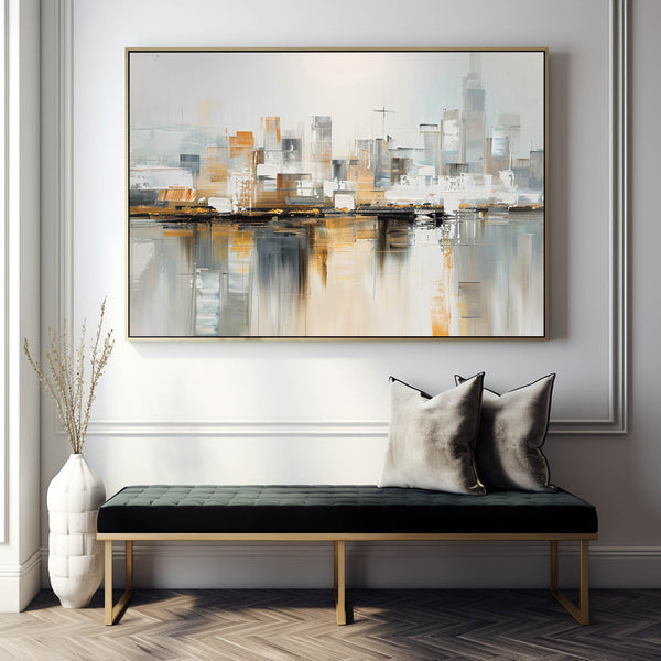 Large Modern Urban Painting Abstract Cityscape Art City Big Abstract Painting For Sale