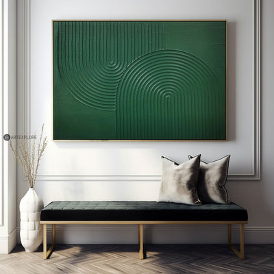 Modern Green Textured Canvas Wall Art,Green Rich Textured Painting Acrylic ,Original Green Oil Painting