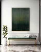 Modern Dark Green Minimalist Wall Art Pure Green Abstract painting Art Dark Green Textured Acrylic Painting For Livingroom