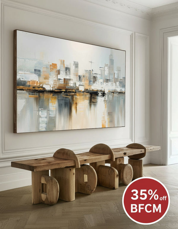 Large Modern Urban Painting Abstract Cityscape Art City Big Abstract Painting For Sale