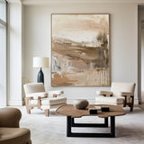 Modern Beige Paintings Wabi-sabi Neutral Abstract Painting Large Biege Wall Art Modern Wall Decor