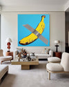 Modern Pop Art Painting Banana Art Painting Square Abstract Bauhaus Wall Art Minimalist Wall Art