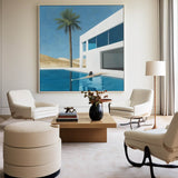 Beautiful Palm Tree Landscape Canvas Painting Holiday Wall Art Large Square Painting For Livingroom