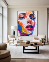 Abstract Oil Painting Colorful Women Portrait Painting Custom Canvas Paintings Large Wall Paintings For Livingroom